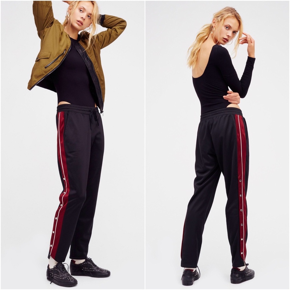{Free People} Pop Pop Popper Snap Track Pants